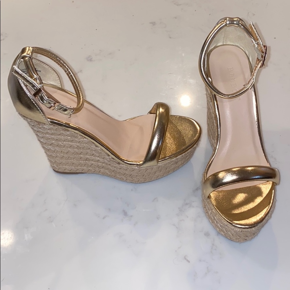 Bamboo Gold Wedges Size 6